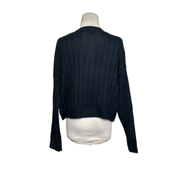 Shein black long sleeves oversize crop sweater size Small - Picture 11 of 12